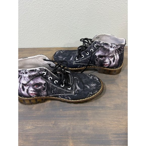 NEW First Dance Skull Print Boots Size 40 EU 7 US Unisex Gothic - Picture 4 of 7